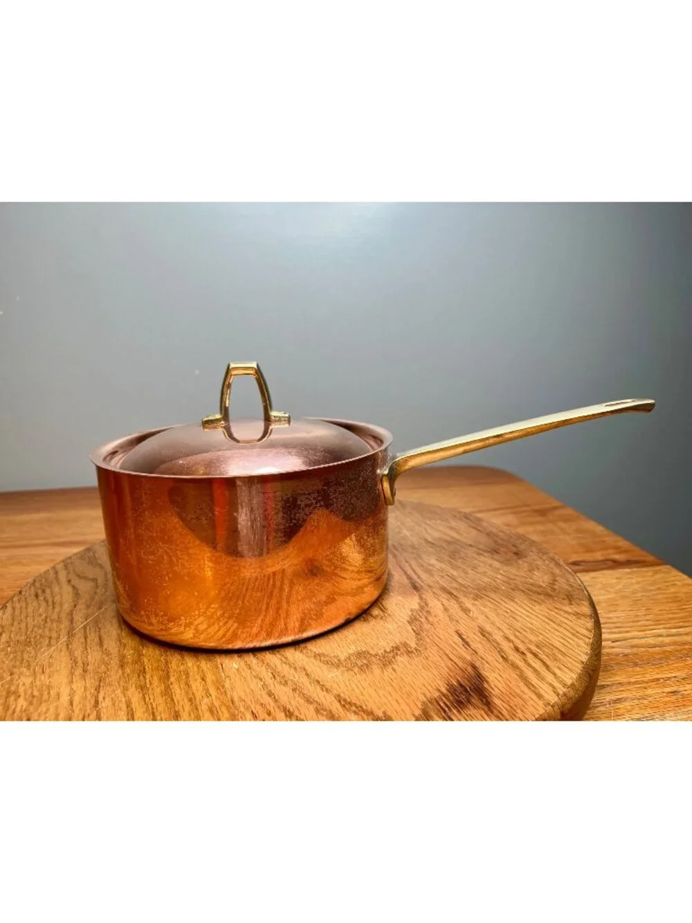 Vintage  Paul Revere Ware  2 quart  Copper Saucepan With Lid Bicentennial Brass